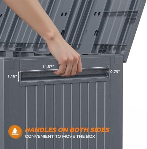 vingli 90 gallon lockable durable outdoor storage box, view 9
