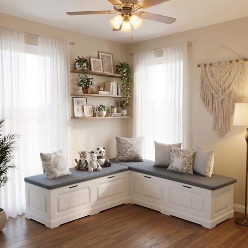 pakasept breakfast nook bench, l shaped storage bench, view 9