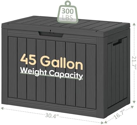 nunu lab 45 gal deck box, outdoor storage, view 9