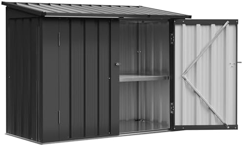 aoxun outdoor storage cabinet 20cu.ft metal storage shed, front angle view