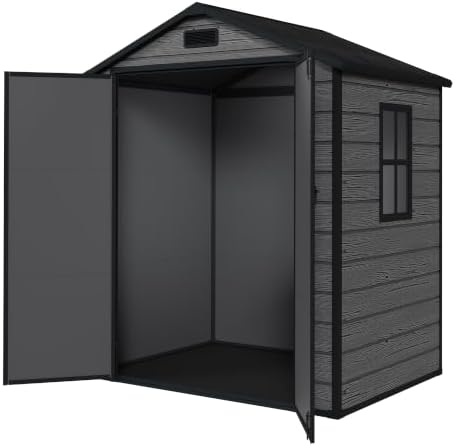 amopatio 6x4 ft outdoor storage shed with floor, view 9