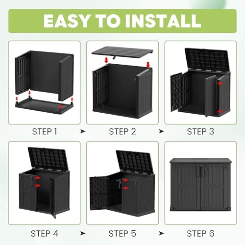lhbcraft 36 cu ft outdoor storage cabinet, horizontal, front angle view