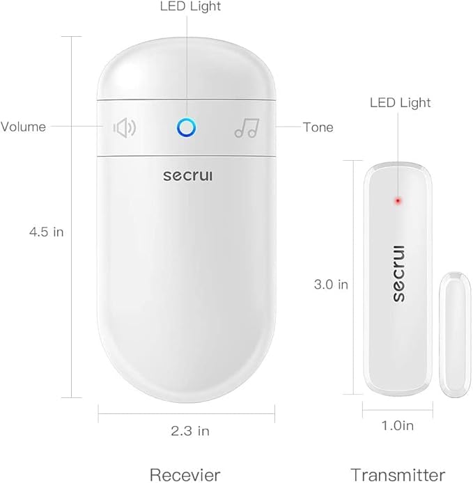 SECRUI Door Chime with Adjustable Volume –Wireless Entry Alert with 52 Chimes – - Image 7