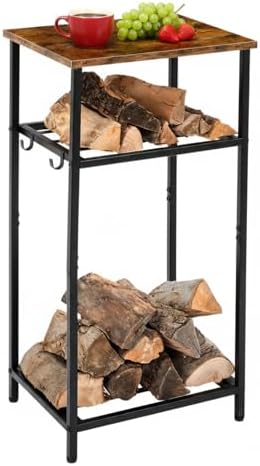 2-tier 32 inch firewood rack log holder indoor, view 9