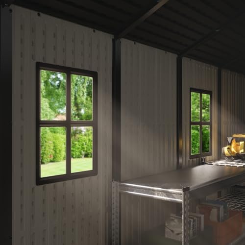 patiowell 8x12 ft resin outdoor storage shed with, view 9