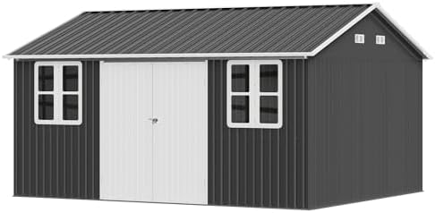 vanacc 12 x 14ft outdoor storage shed with, view 9