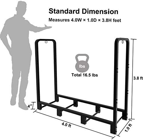 4ft outdoor firewood rack, upgraded adjustable heavy duty on a desk or shelf