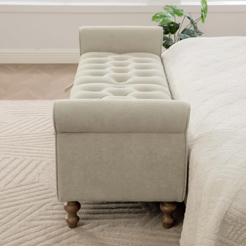 storage bench for bedroom, 65.2'' tufted end of, view 9