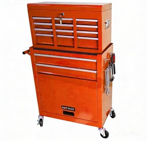 ryh 8 drawers rolling tool chests (orange, 8, view 9