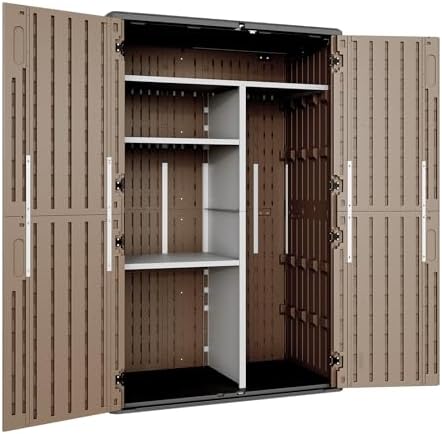 aoxun 64 cu.ft waterproof resin outdoor shed with, view 9