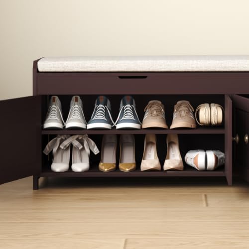 homefort 54.4" shoe bench with lift top storage, view 9
