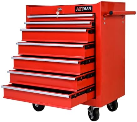 7 drawers rolling tool chest on wheels, multifunctional, view 9