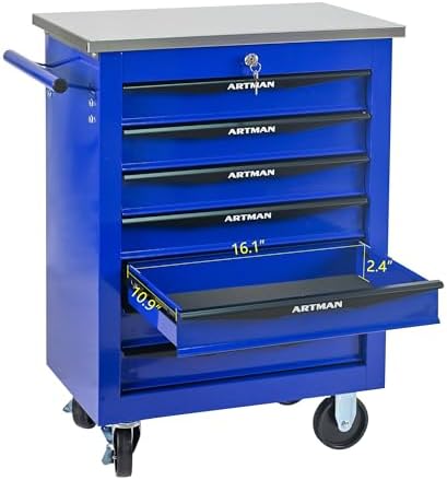 runboll 7 drawer rolling tool chest with locker, view 9