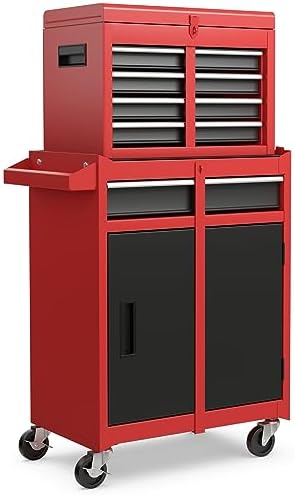 ironmax 2-in-1 detachable rolling metal tool chest, 5, front angle view
