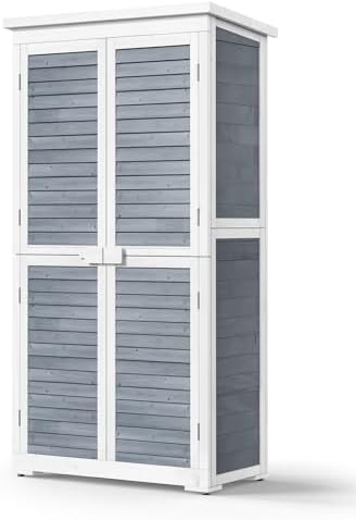 bealife 63.2" outdoor storage cabinet with double doors, view 9