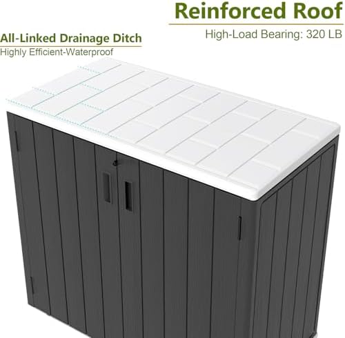zzm 37 cu.ft outdoor storage shed with floor on a desk or shelf