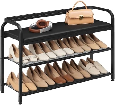 yatiney shoe bench with backrest, 35.4" long entryway, view 9