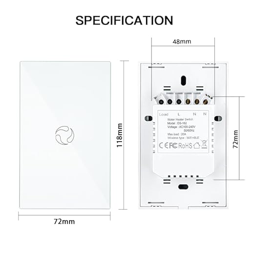 MOES Smart Water Heater Switch, 20A Water Heater Touch Switch Suitable - Image 9