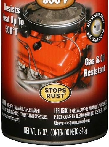 Rust-Oleum 248932, Gloss Black, 12 oz, Automotive Engine Enamel Spray Paint, 12 Ounce (Pack of 2)