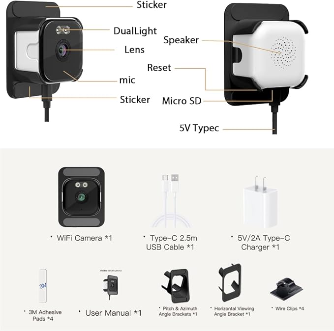 EVERSECU 2K Window Camera with Adhesive Mount, Starlight Color Night Vision - Image 9