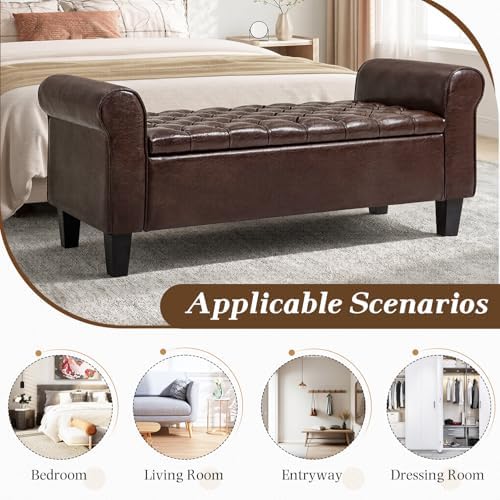 ecotouge 55" storage ottoman bench for living room, view 9