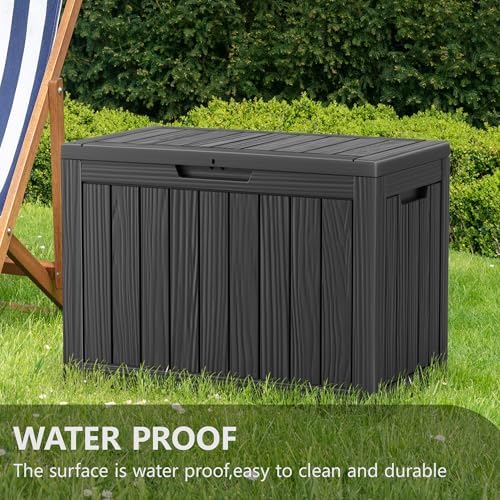 vixzen 45 gallon deck boxes outdoor waterproof, lockable on a desk or shelf
