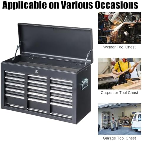 winado 24" portable metal tool box, 5 drawers, view 9