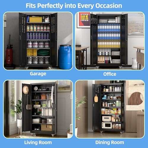 reemoon metal storage cabinet 71" h x 34", view 9