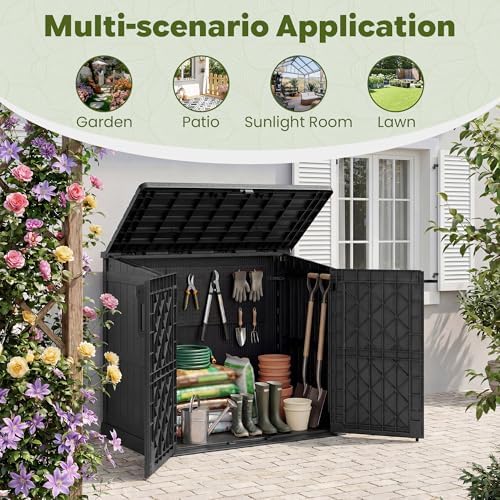 lhbcraft outdoor storage cabinet 36 cu ft, portable on a desk or shelf
