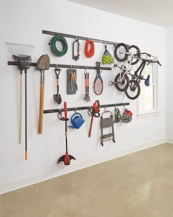 Rubbermaid 24-Piece FastTrack Garage Wall-Mounted Storage Kit, 6 Rails and 18 - Image 13