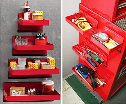 magnetic shelf 4-pcs set - red tool trays, view 9