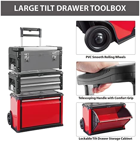 big red trjf-c305abd torin garage workshop organizer: portable, front angle view