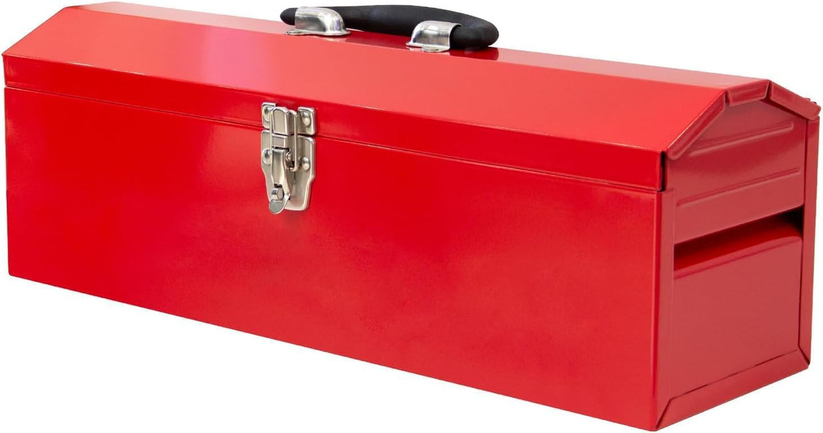 portable metal tool box, steel tool storage box, main product view