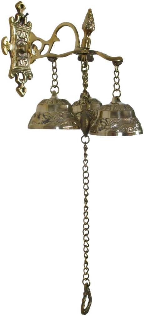 Antique Style Shopkeepers Triple Bell ~ Brass Store Doorbell