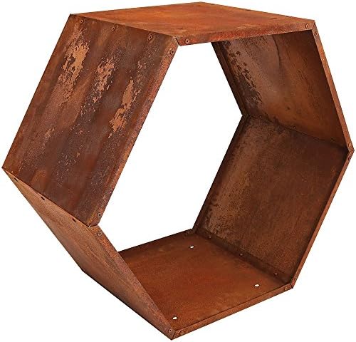 sunnydaze steel outdoor firewood rack, 30” w, hexagon, view 10