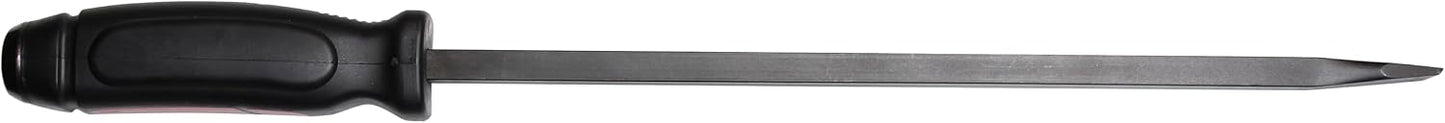 Mayhew 60143 12-S Dominator Pry Bar, Straight, 17-Inch OAL | Fully Heat-Treated Steel, Strikeable Cap & Shock-Absorbing Ergonomic Handle