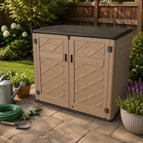addok outdoor storage cabinet, 48 cu.ft horizontal resin, view 9