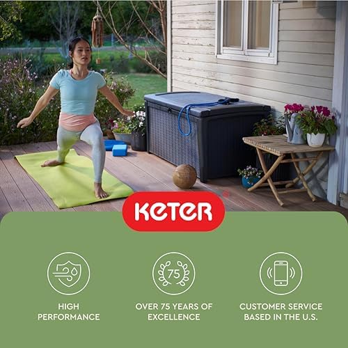 keter borneo outdoor storage deck box, 110 gallon, view 14