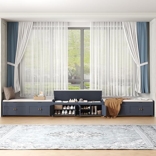 homefort 54.4" shoe bench with lift top storage, view 9