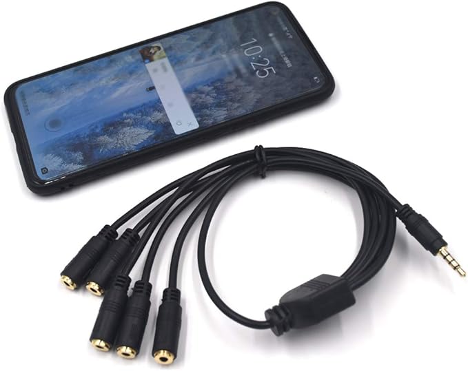 Kework 12 Inch 1/8” 3.5mm TRRS Splitter Audio Cable, 1 Male to 5 Female 3.5mm - Image 6