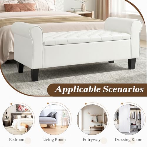 ecotouge 55" storage ottoman bench for living room, view 9