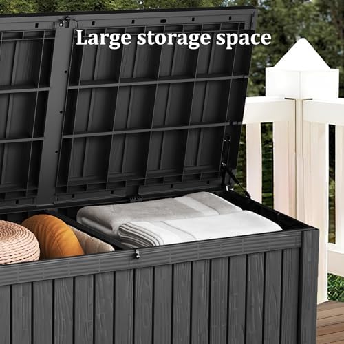 outdoor storage box 271gal waterproof resin deck box,pool, view 9