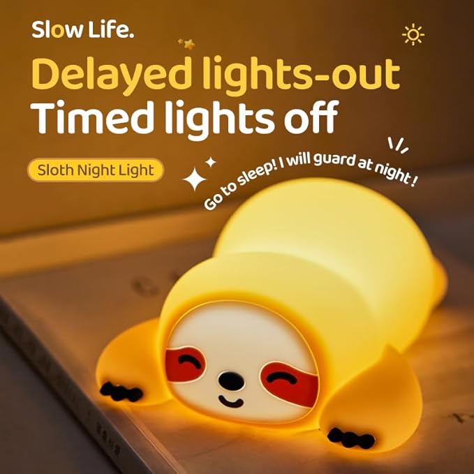 ATSUI Sloth Night Light, LED Squishy Novelty Animal Lamp, Food Grade Silicone - Image 7