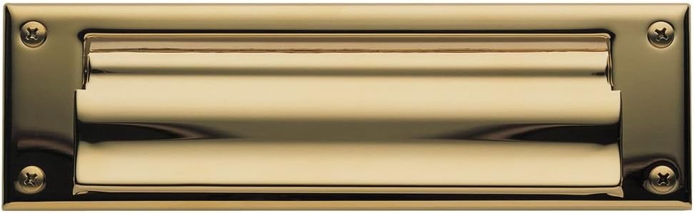Baldwin 0015.003 Open Magazine Size Letter Box Plate, Lifetime Polished Brass