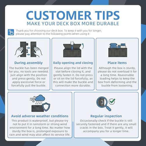 55 gal outdoor storage box waterproof lockable deck, view 9