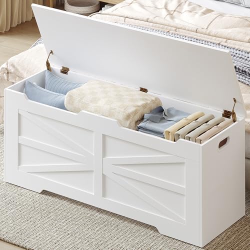 hzuaneri 47.2" wooden storage chest extra large |, view 9