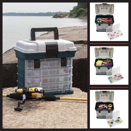 stalwart portable tool box small parts organizer, gray, view 9