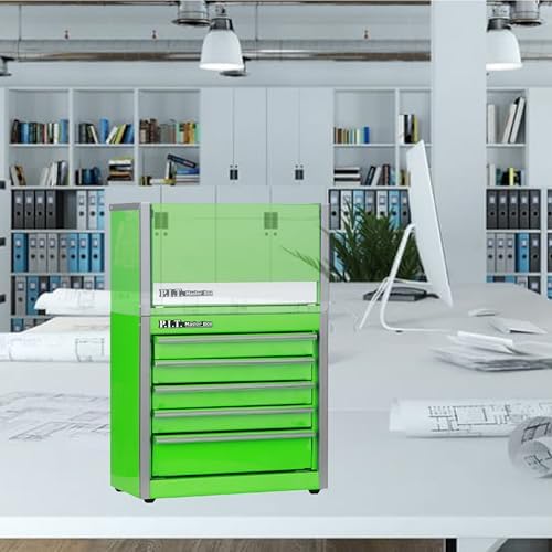 p.i.t. mini steel tool box,3 drawer and 5, front angle view