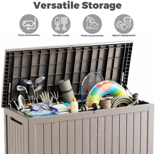 320 gallon outdoor storage box waterproof, lockable resin, view 9