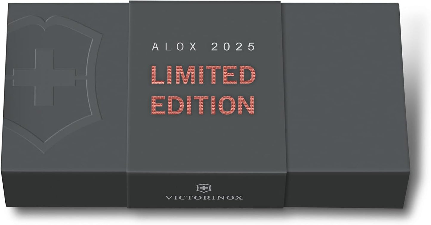Victorinox Swiss Army Knife Pioneer X Alox Limited Edition 2025, Multitool, Swiss Army Knife, 9 Functions, Blade, Screwdriver, Red